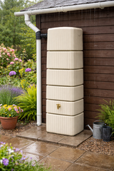 Tall & Slim 330L Water Butt Tank - Beige