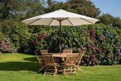 Octagonal Cream 3.5m Wooden Garden Parasol