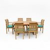 Heritage Teak Wood Outdoor Dining Set | 6 Seater | With Weatherproof Cushions