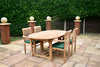 Heritage Teak Wood Outdoor Dining Set | 4 Seater | With Weatherproof Cushions