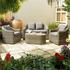 Garden Lover Luxury Rattan Sofa Set - Natural Weave