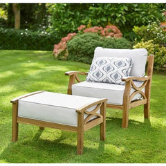 Sorrento Garden Armchair with Footstool & Cushions