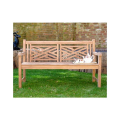 Oxford Cross Weave Teak Bench 3 Seater 1.5M