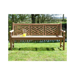 Oxford Cross Weave Teak Bench 4 Seater 1.8M