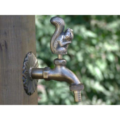 Squirrel Ornamental Brass Garden Tap