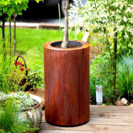High Cylinder Corten Steel Planter - Heritage Gardens UK Online Garden Centre