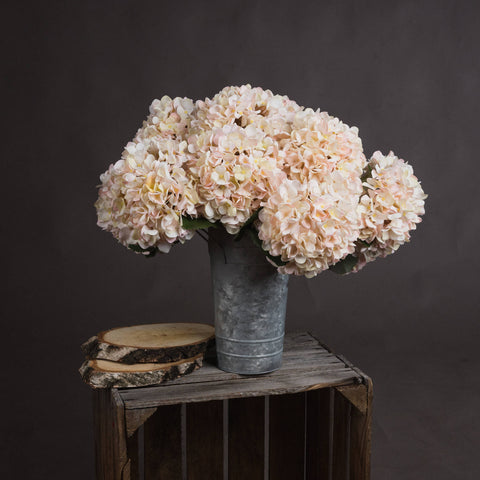 Autumn White Hydrangea artificial stem