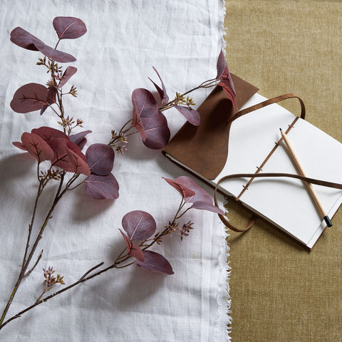 Burgundy Berried Eucalyptus artificial stem