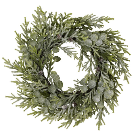 Garden Lover Frosted Pine And Eucalyptus Wreath