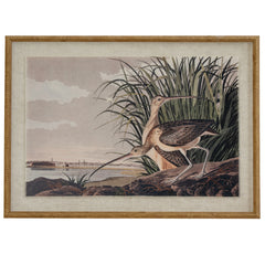 Curlews on Linen in Beaded Frame