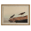 Stints on linen in beaded frame