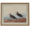 Sandpipers on linen in beaded frame