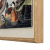 Ducks on linen in beaded frame
