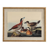Ducks on linen in beaded frame