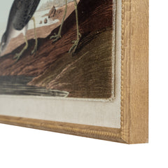 Snipes on Linen in Beaded Frame