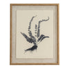 Spleenwort fern on linen in beaded frame