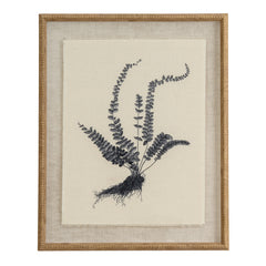 Spleenwort on Linen in Beaded Frame