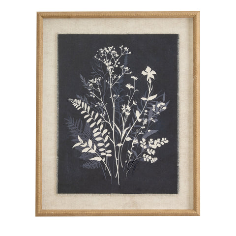 Grove botanical on linen in beaded frame
