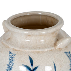 Large Blue Flora Amphora Vase