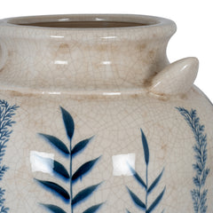 Large Blue Flora Amphora Vase