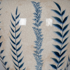 Large Blue Flora Amphora Vase