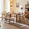 Fuchs Dining Table, Solid Wood & Rattan, Dark Oak