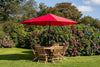 Octagonal 3.5m Wooden Garden Parasol - Red