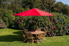 Octagonal 3.5m Wooden Garden Parasol - Red detail