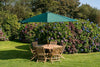 Octagonal 3.5m Wooden Garden Parasol - Green