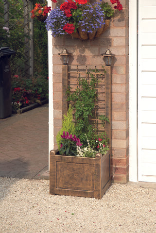 Trellis Planter with Solar Lanterns