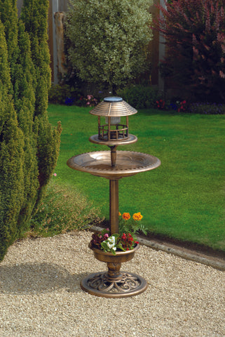 Solar Bird Bath & Planter