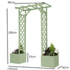 Square Top Wooden Arch & Planters - Sage Green