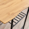 Compact Dining Set - Oak Top with Black Frame