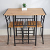 Compact Dining Set - Oak Top with Black Frame