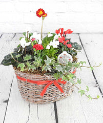 Festive Christmas Flower Basket