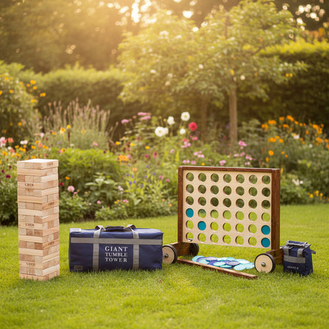 Garden Party Games Bundle - Giant Tumble Tower and Giant 4