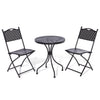Heritage Lattice Design Bistro Set - Black