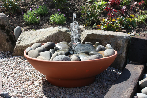 90 Litre Garden Fountain Water Bowl - Terracotta