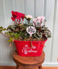 Red Merry Christmas Planter