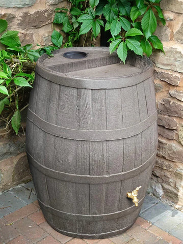 235 Litre Oak Barrico Hogshead Rain Water Barrel - oak