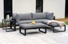 Santorini Grey 4 Seater Modular Aluminium Lounge Set with Side Cushions - Heritage Gardens UK Online Garden Centre