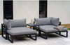 Santorini Grey 4 Seater Modular Aluminium Lounge Set with Side Cushions - Heritage Gardens UK Online Garden Centre