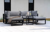 Santorini Grey 4 Seater Modular Aluminium Lounge Set with Side Cushions - Heritage Gardens UK Online Garden Centre