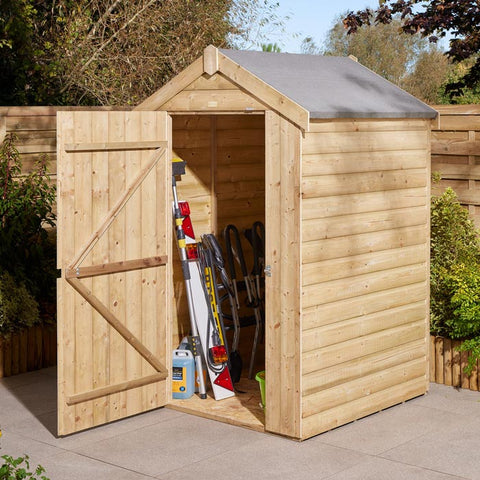 Rowlinson 4x4 Single Door Shiplap Apex Shed