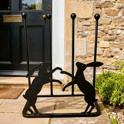 Poppy Forge 2 Pair Boot Rack - Boxing Hares