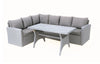 Stockholm 6 Seater Grey Rattan Corner Garden Dining and Lounge Set - Heritage Gardens UK Online Garden Centre