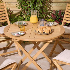 Ashdown Folding 4 Seat Dining Set with Cushions