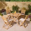 Ashdown Folding 4 Seat Dining Set with Cushions - Heritage Gardens UK Online Garden Centre