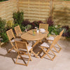 Ashdown Folding 6 Seat Oval Dining Set with Cushions - Heritage Gardens UK Online Garden Centre