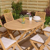 Ashdown Folding 6 Seat Oval Dining Set with Cushions - Heritage Gardens UK Online Garden Centre